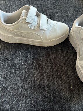 Puma Kids White Platform Velcro Sneakers